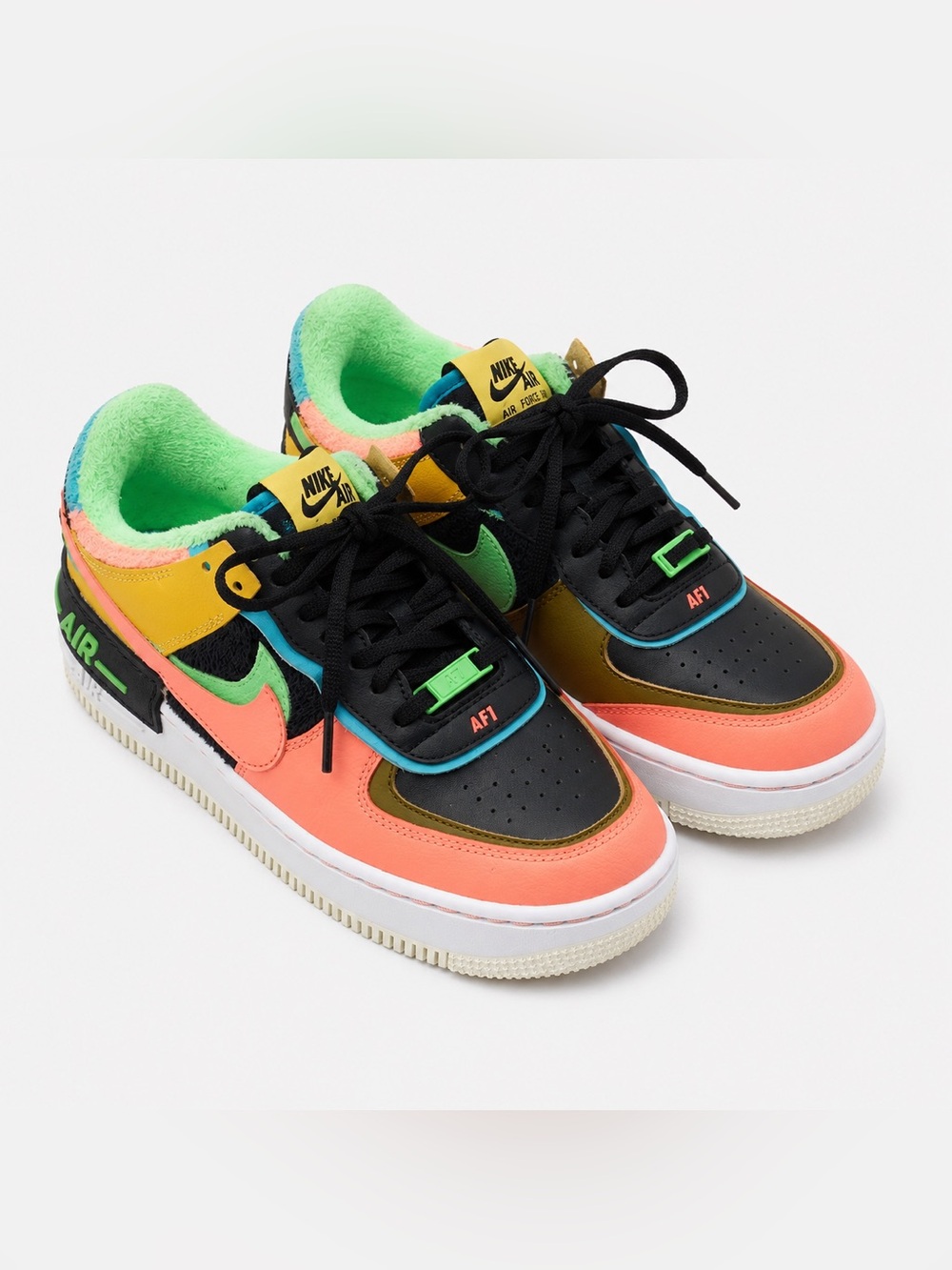 Nike Air Force 1 Shadow Multicolor Fleece Lined Women Size 8 Sneakers CI0919-102